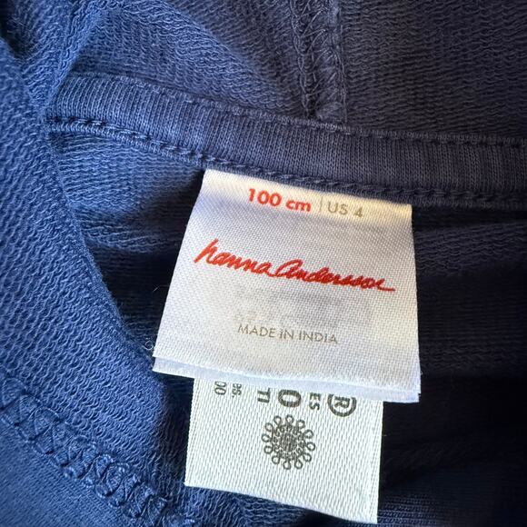 Hanna Andersson Navy Blue Love Always Hooded Top 100 cm US 4 - Picture 9 of 11